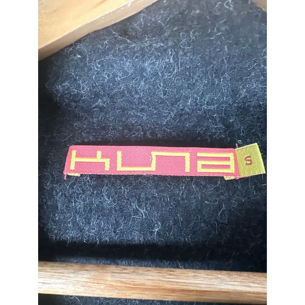 Kuna Asymmetric Zip Coat Baby Alpalca Wool Size Small Gray Pockets Warm - Picture 10 of 12